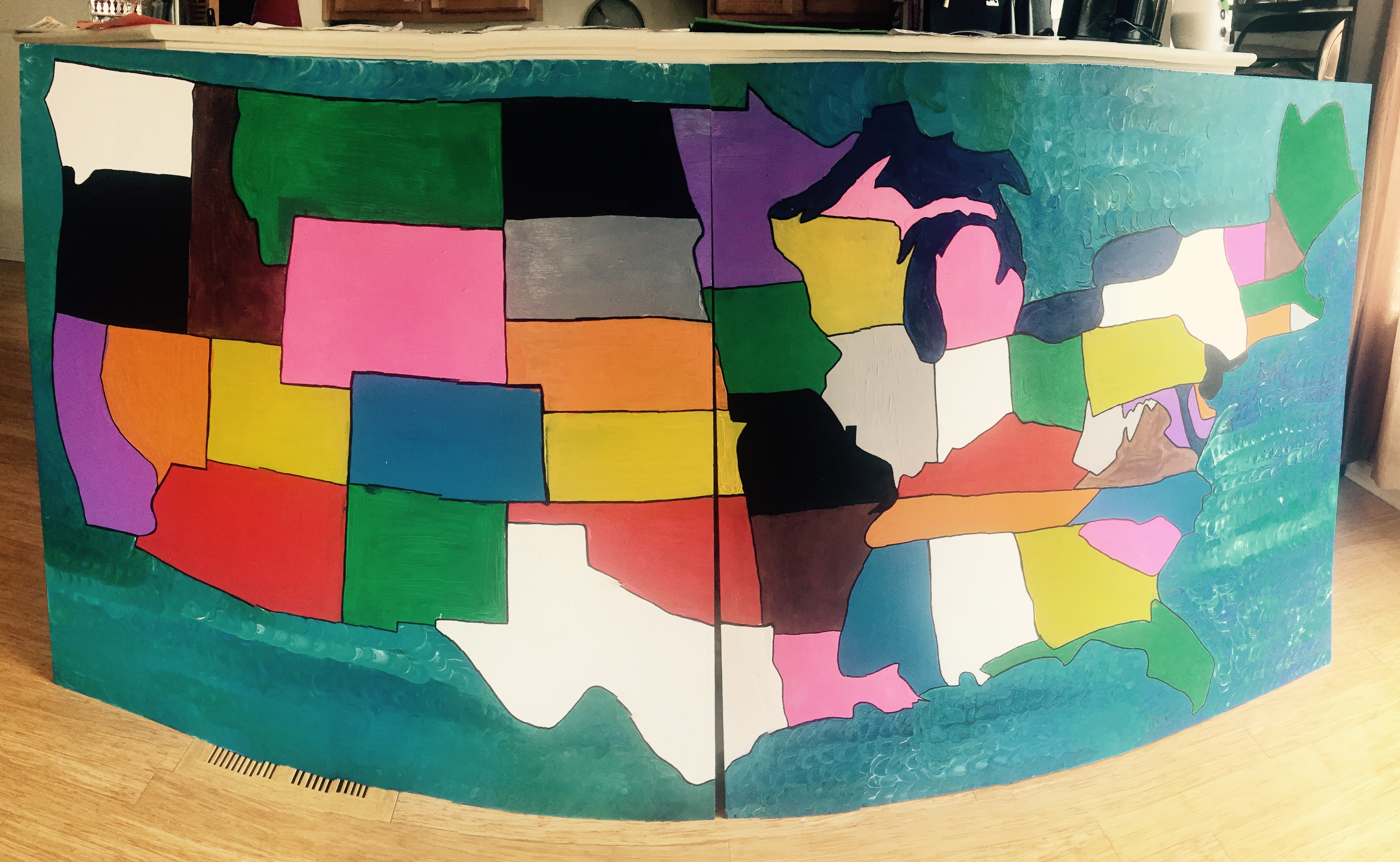 USA Map Ready for Bottle Caps