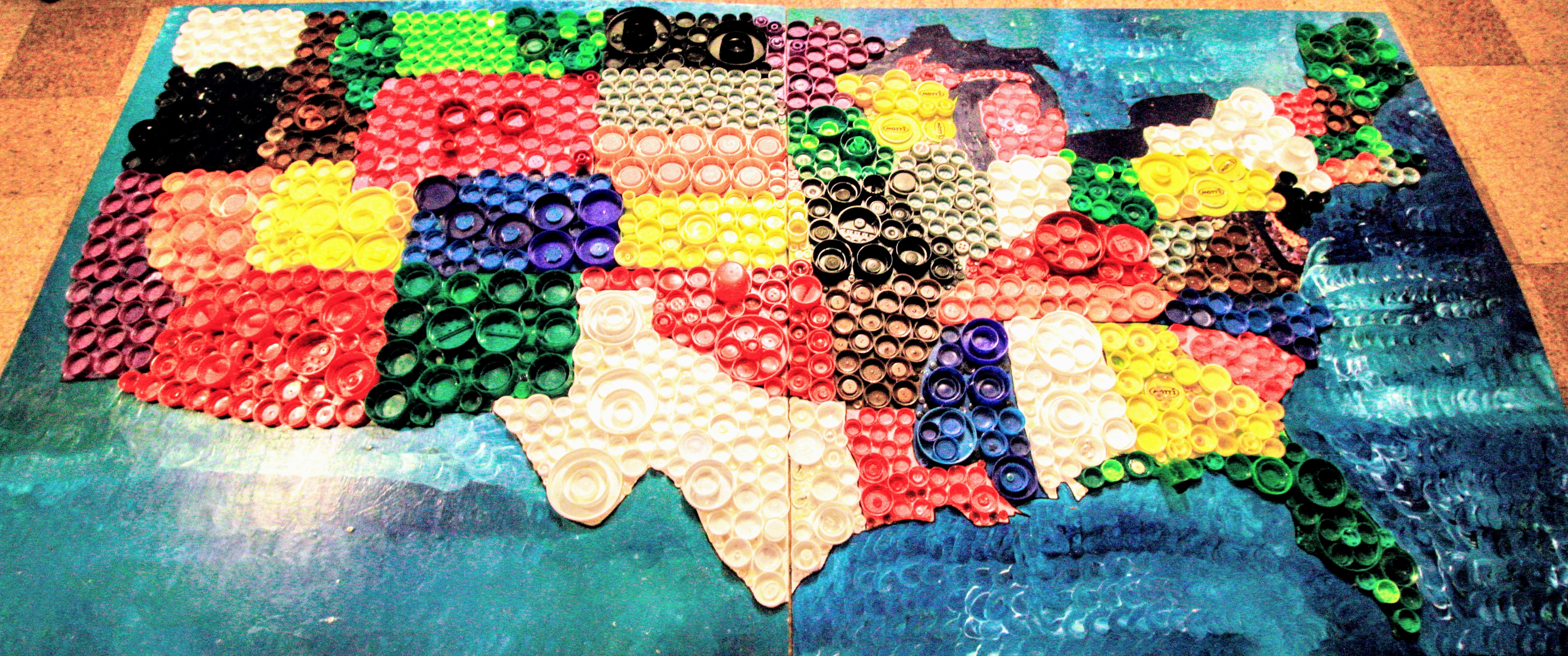 Celebrating the Completion of the USA Bottle Cap Mural